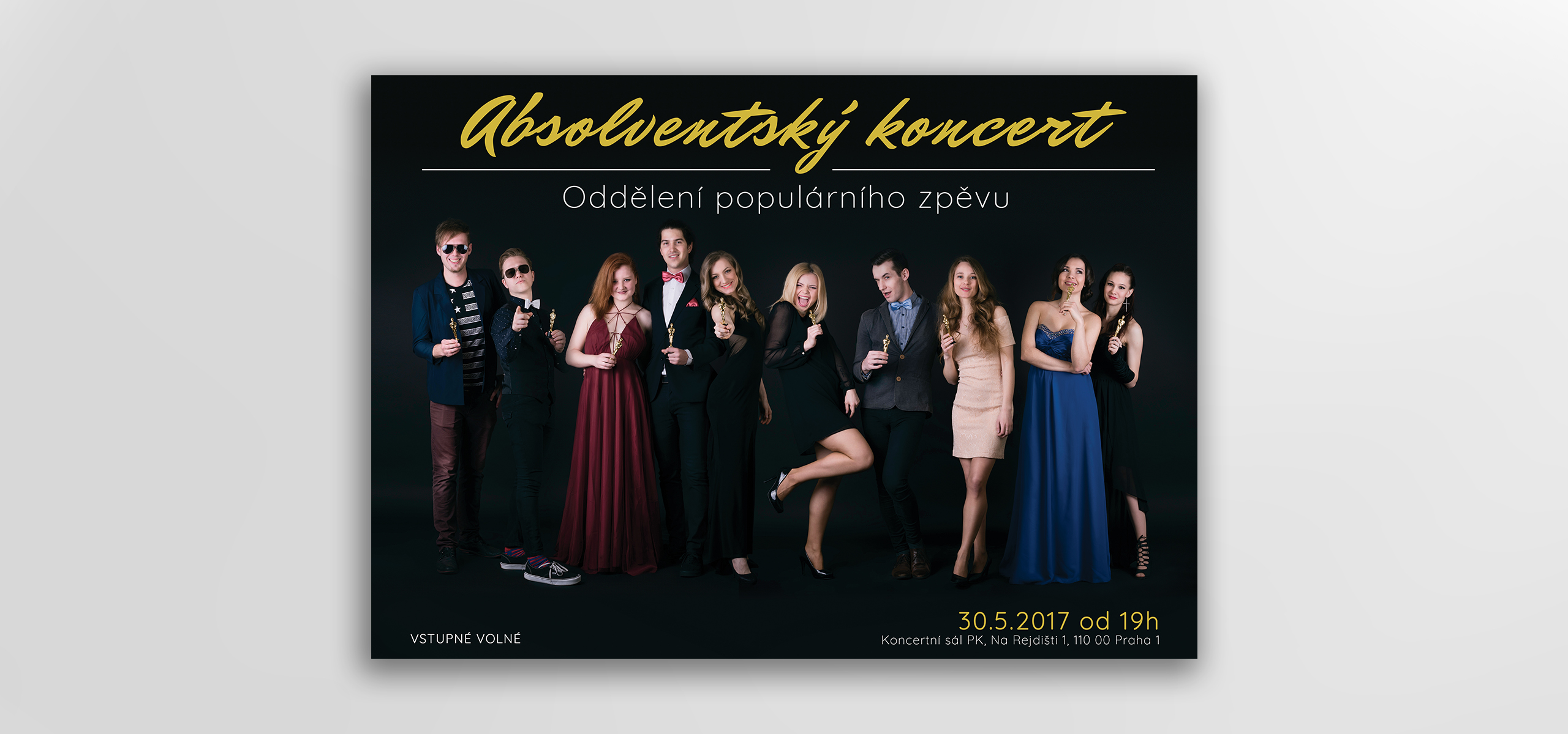 Plakát na absolventský koncert